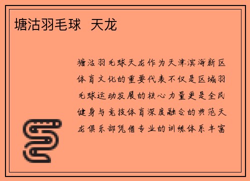塘沽羽毛球  天龙